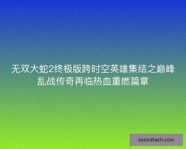 无双大蛇2终极版跨时空英雄集结之巅峰乱战传奇再临热血重燃篇章