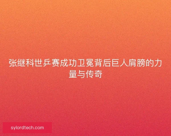 张继科世乒赛成功卫冕背后巨人肩膀的力量与传奇