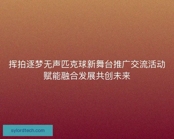 挥拍逐梦无声匹克球新舞台推广交流活动赋能融合发展共创未来 挥拍逐梦无声匹克球新舞台推广交流活动赋能融合发展共创未来