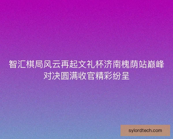 智汇棋局风云再起文礼杯济南槐荫站巅峰对决圆满收官精彩纷呈 智汇棋局风云再起文礼杯济南槐荫站巅峰对决圆满收官精彩纷呈