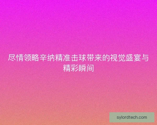 尽情领略辛纳精准击球带来的视觉盛宴与精彩瞬间